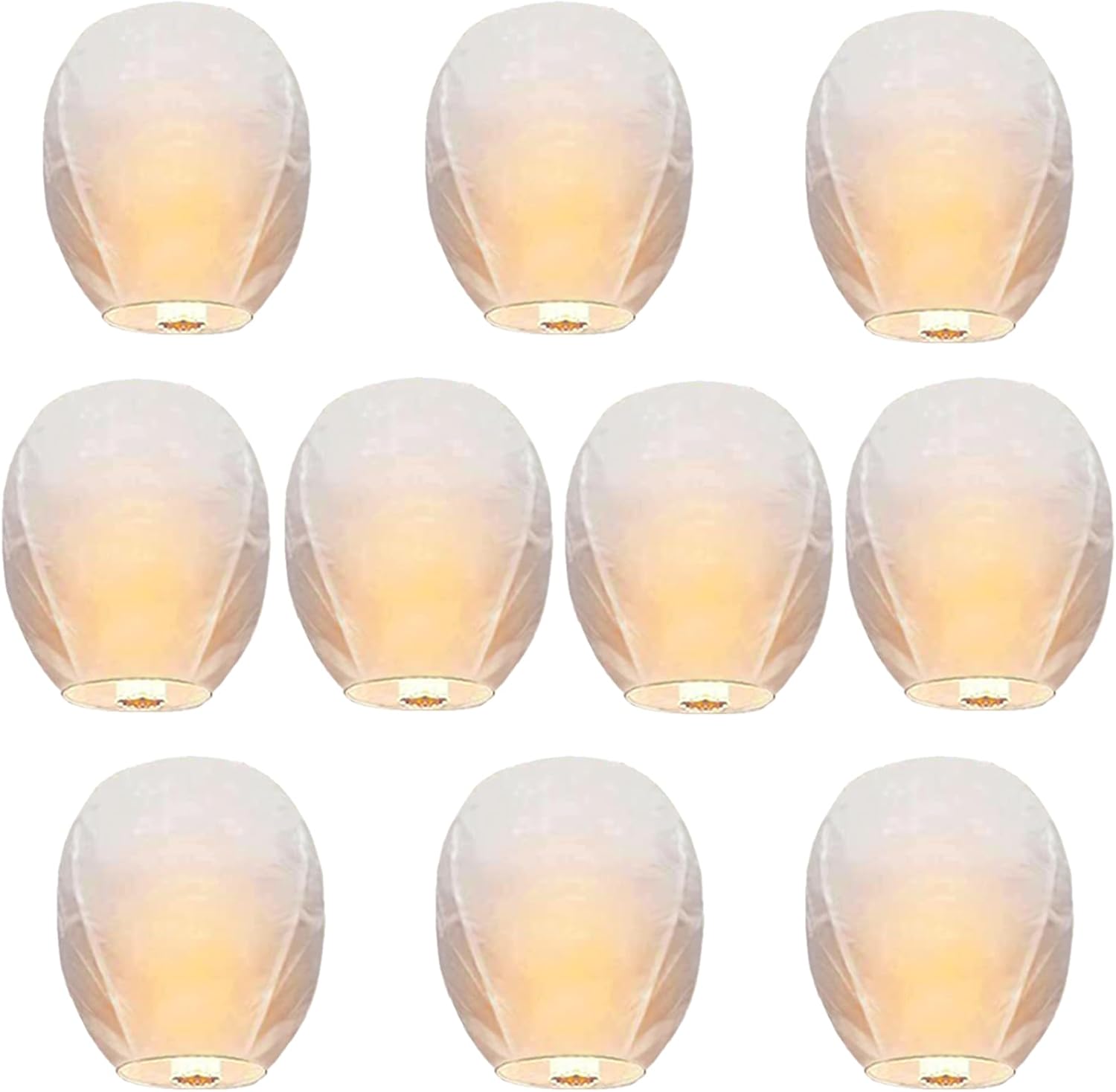 10PACK White Paper Chinese Lanterns to Release in Memorial,Floating Wishing Decoration Lanterns for Party Season.