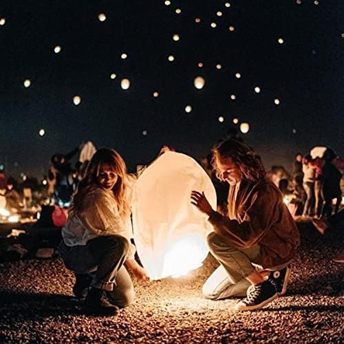 10PACK White Paper Chinese Lanterns to Release in Memorial,Floating Wishing Decoration Lanterns for Party Season. - Image 3