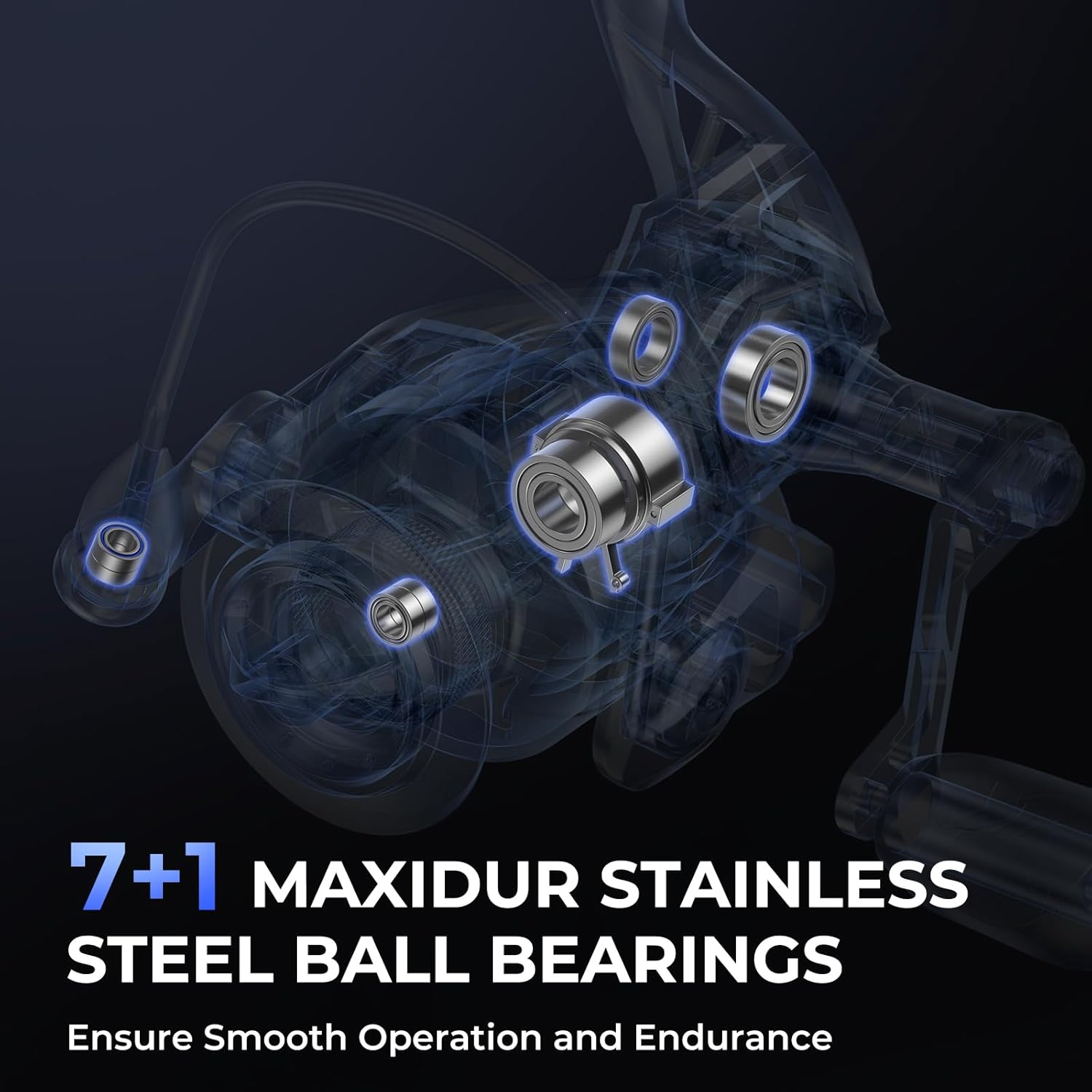 KastKing Megatron Spinning Reel, Freshwater and Saltwater Spinning Fishing Reel, Rigid Aluminum Frame 7+1 Double-Shielded Stainless-Steel BB, Over 30 lbs. Carbon Drag, CNC Aluminum Spool & Handle - Image 8